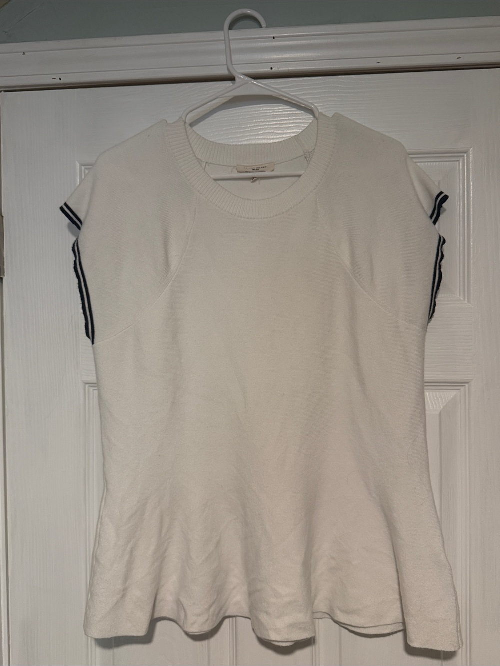 LA VILA MILANO cream peplum sweater top